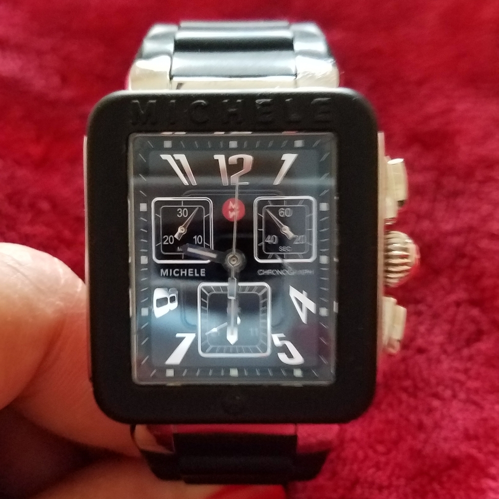 Michele Black/Silver Jelly Bean Watch.